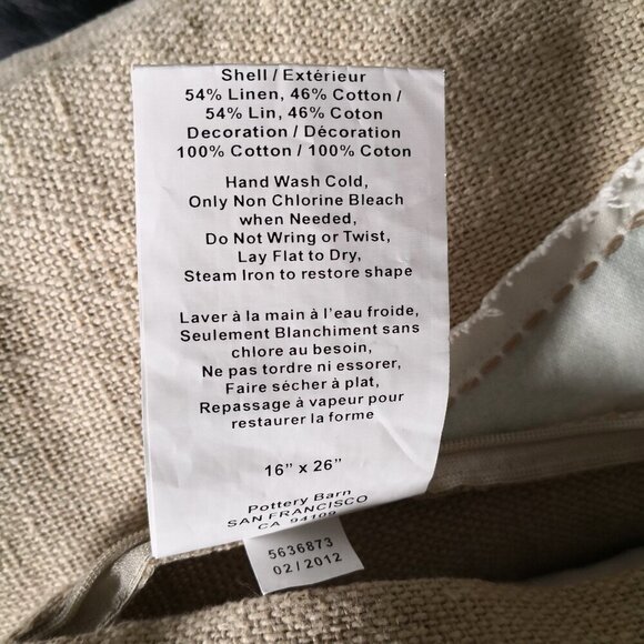 Pottery Barn Postcard Patch Lumbar Pillow 16"x26" - Picture 7 of 7